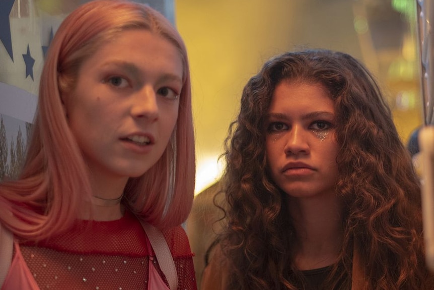 Jules (played by Hunter Schafer) and Rue (played by Zendaya) in an image from Euphoria.