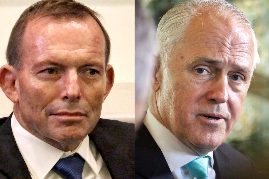 Composite image of Tony Abbott and Malcolm Turnbull.