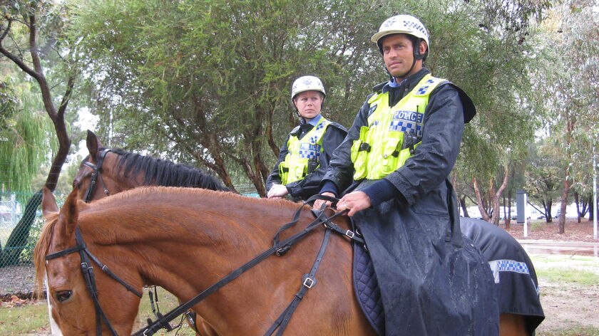 Mounted police at Curtin University
