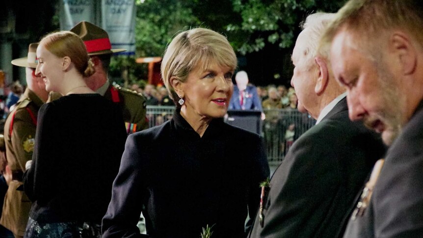 Foreign Minister Julie Bishop attended the Martin Place Dawn Service.