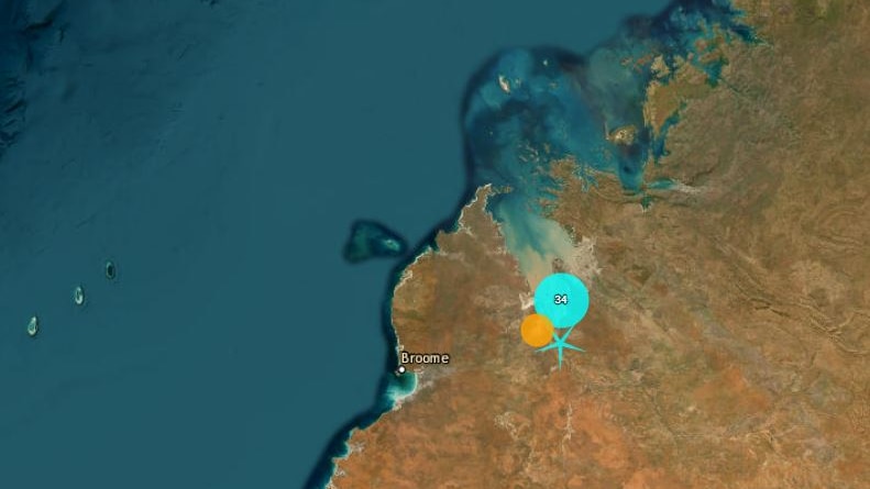Map showing earthquake activity near Derby.