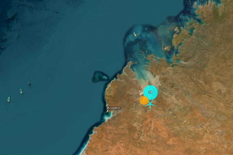 Map showing earthquake activity near Derby.
