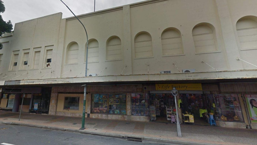 Brunswick street facade of the now derelict Waltons building in Fortitude Valley Queensland