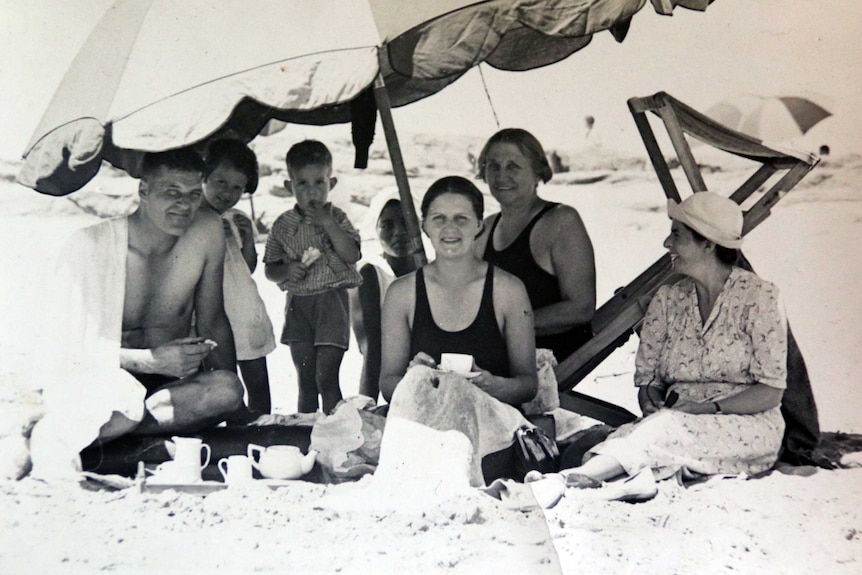 The Miller family at the beach