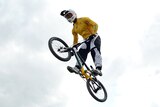 Sam Willoughby during the seeding run for the Olympic BMX competition