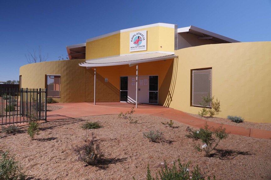 The front facade of the new Ampilatwatja Health Centre.