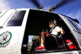 Domenic Pace in helicopter