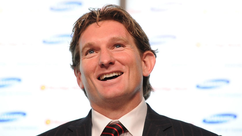 Dream come true ... Essendon coach James Hird said captaining the Bombers to a flag was his boyhood fantasy. (file photo)