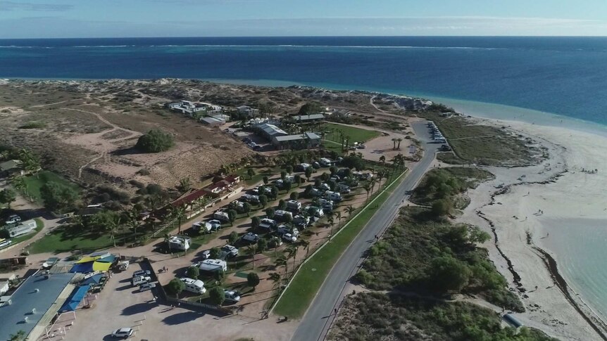 Drone footage of Coral Bay.