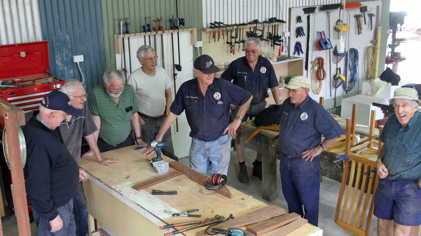 Members of Men's Shed enjoy a laugh