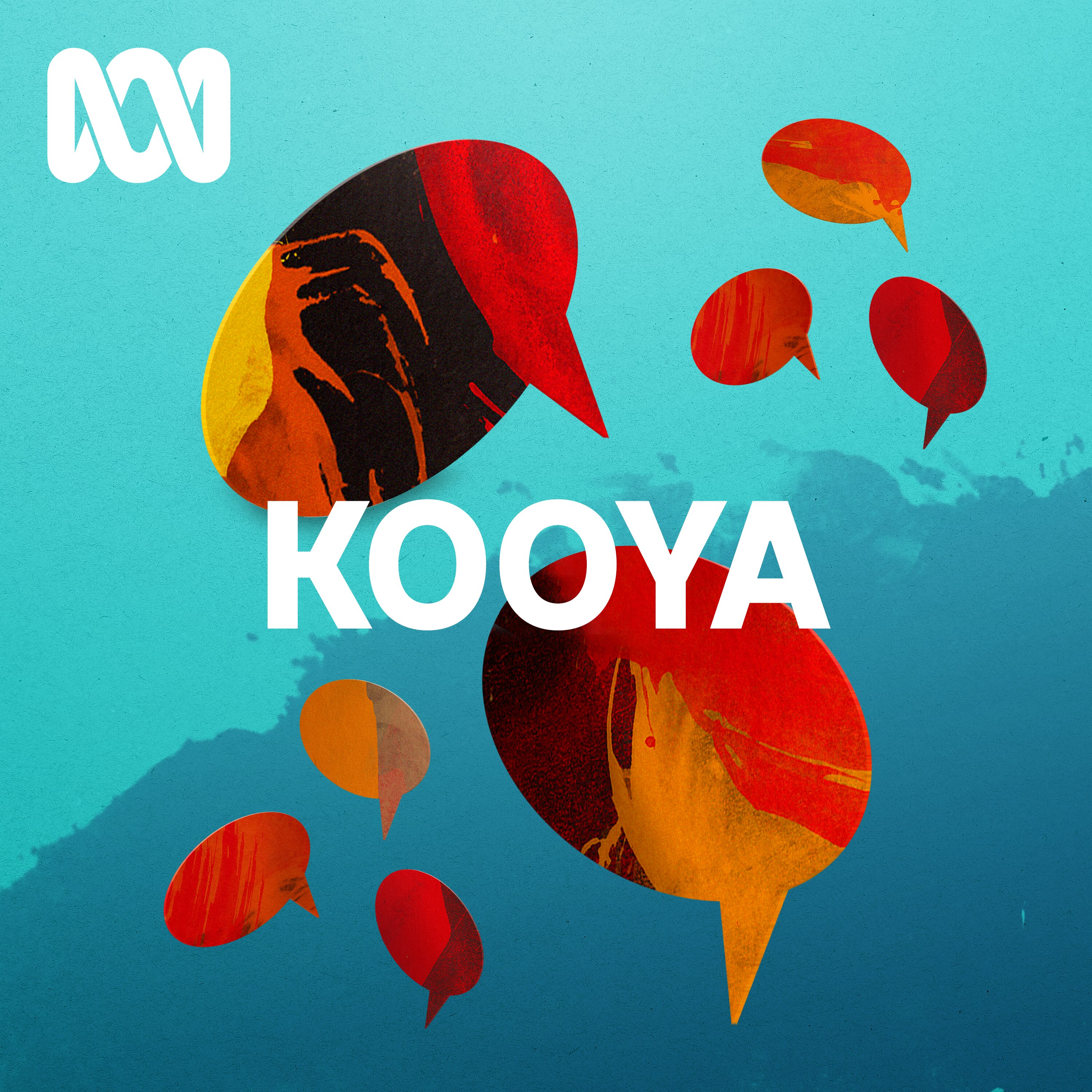 The word 'KOOYA' is written in block white text with a blue and orange graphic background. 