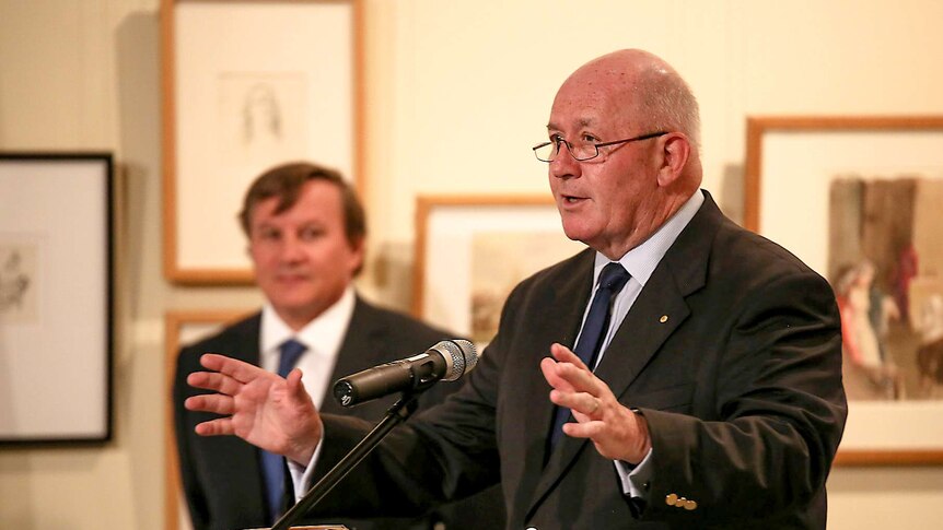 Governor-General Peter Cosgrove gives a speech