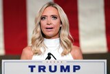 White House press secretary Kayleigh McEnany talks at the Republican National Convention.