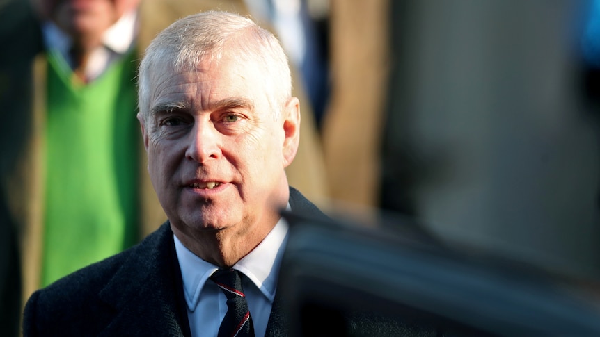 Britain's Prince Andrew looks towards the camera during a royal trip to Norfolk in January 2020.