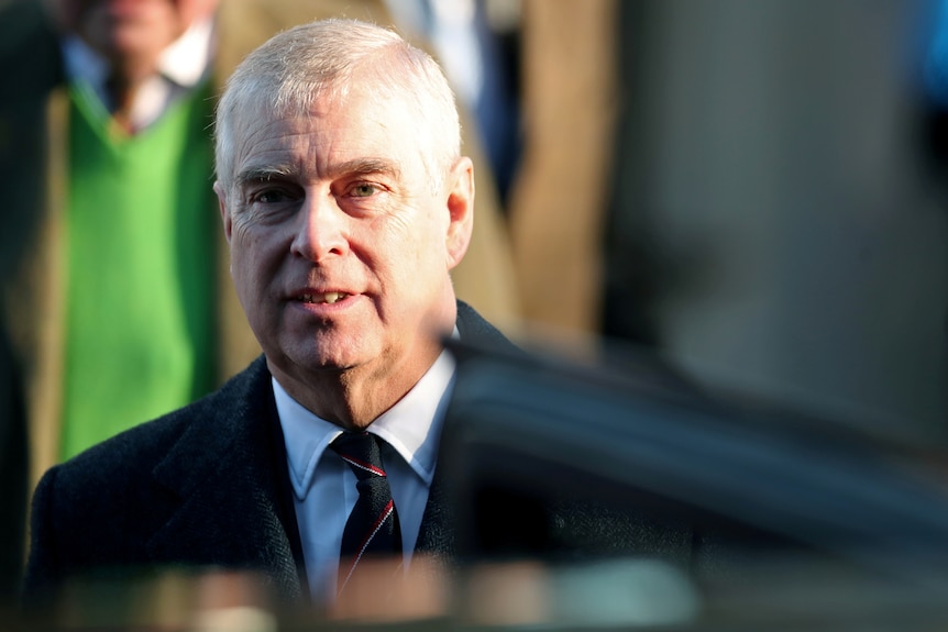 Britain's Prince Andrew looks towards the camera during a royal trip to Norfolk in January 2020.