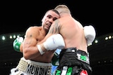 Anthony Mundine clinches with Danny Green