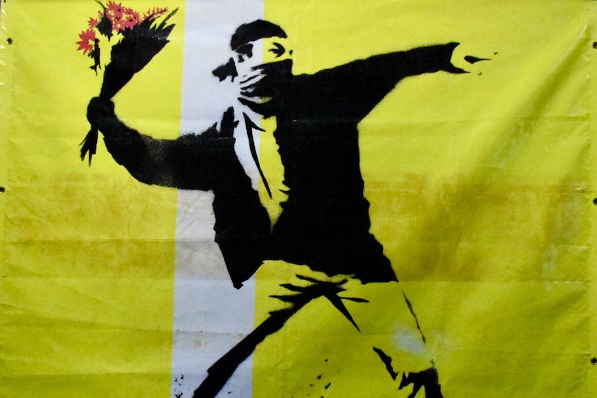 Bansky's "Flower Thrower" is one of his most recognisable works