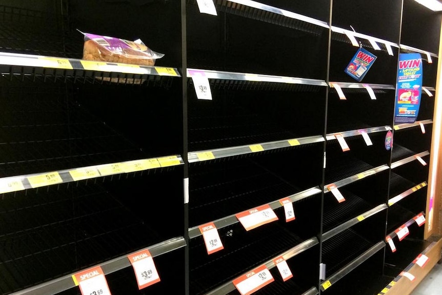 Empty shelves in Bundaberg