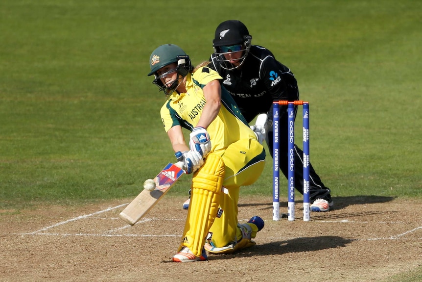 Australia's Elysse Perry slog sweeps against New Zealand