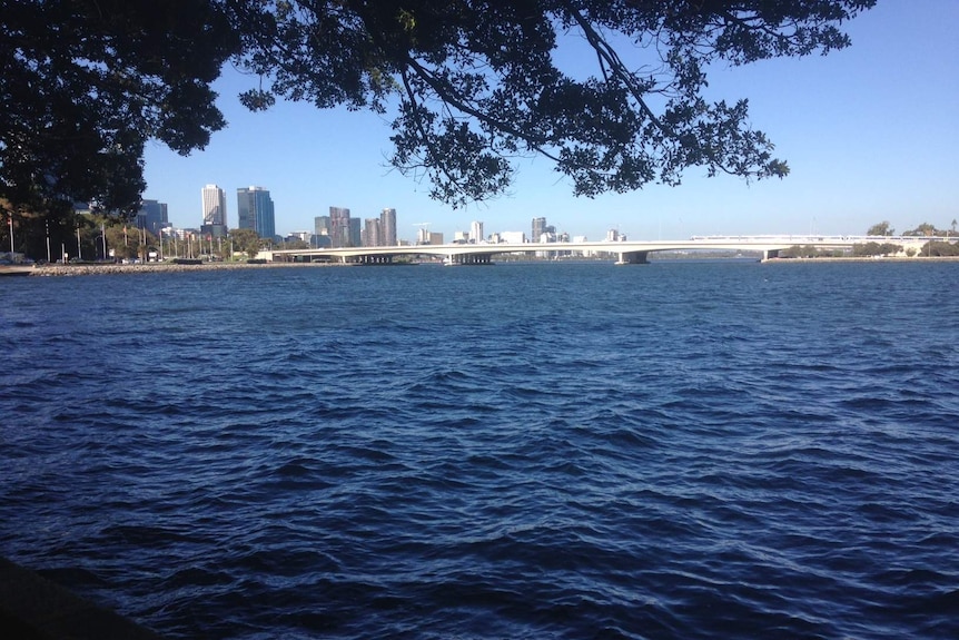 The Swan River with Perth city in the background.