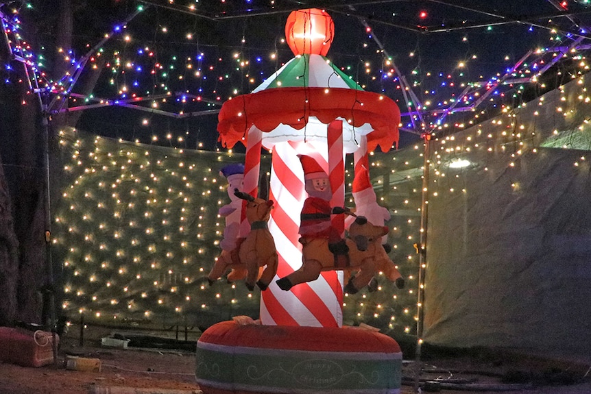 The Christmas lights take all shapes and sizes at the Santa Teresa Christmas light competition.