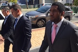 Greg Bird and Kalifa Faifai Loa arrive at court