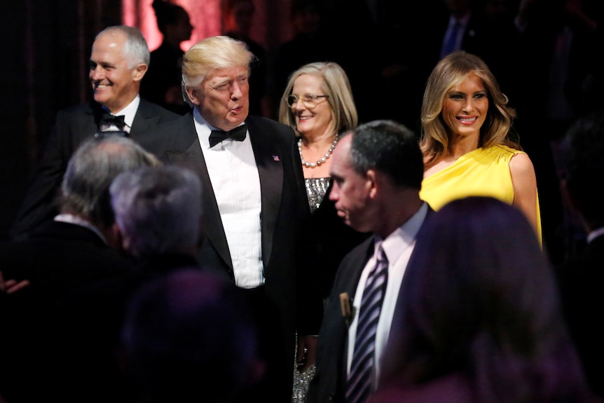 Donald and Melania Trump with Malcolm and Lucy Turnbull