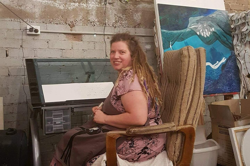 Ms Reece in her art studio