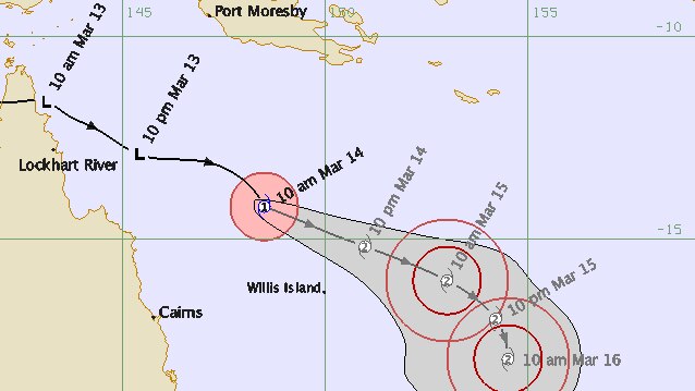 Cyclone Tim forecast tracking map