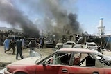 Afghanistan car bomb in busy market
