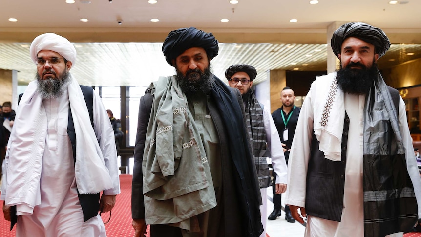 Taliban delegation at peace talks