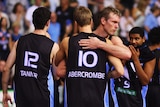 Bear hug...the Breakers will hope Ronaldson (r, facing camera) can help them to their first finals appearance.