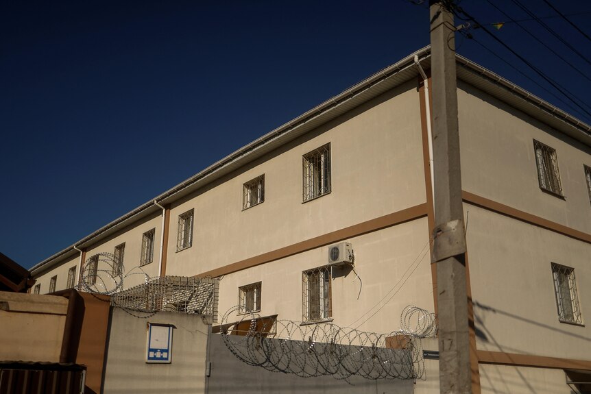 A view shows a preliminary detention centre.