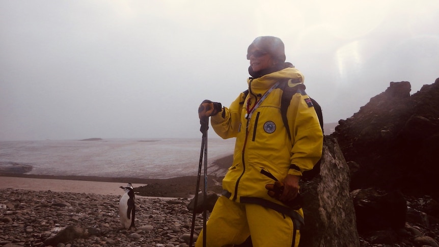 Alison Haynes wearing gear provided by Australian Antarctic Division