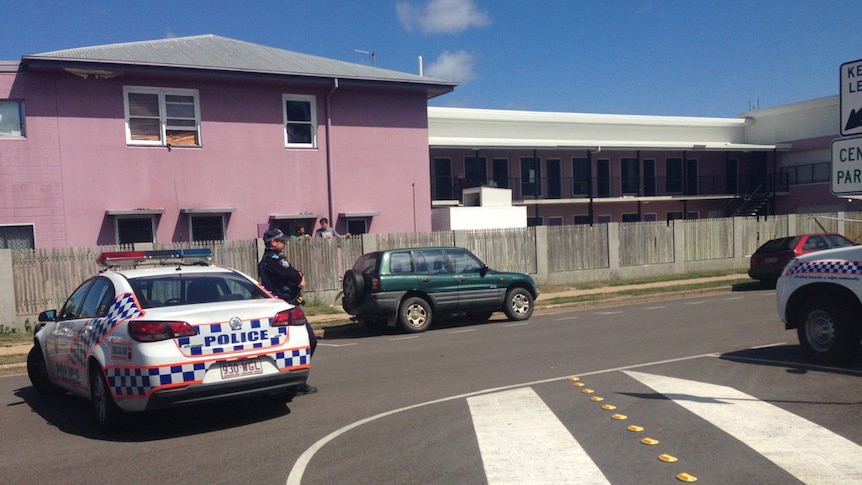 Police at the scene of a fatal stabbing at Home Hill in north Queensland.
