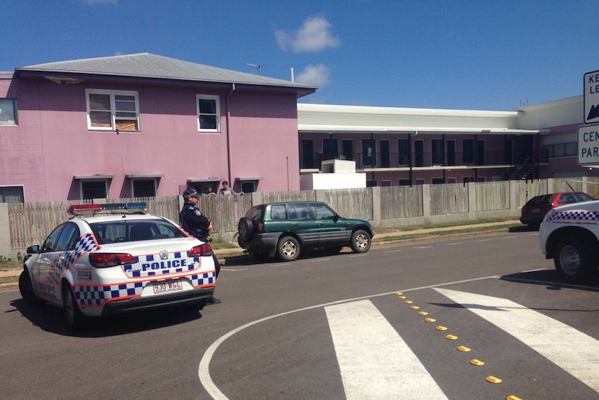 Police at the scene of a fatal stabbing at Home Hill in north Queensland.