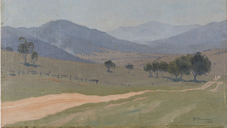The dry road, 1930. by Elioth Gruner. Canberra Museum and Gallery Collection.
