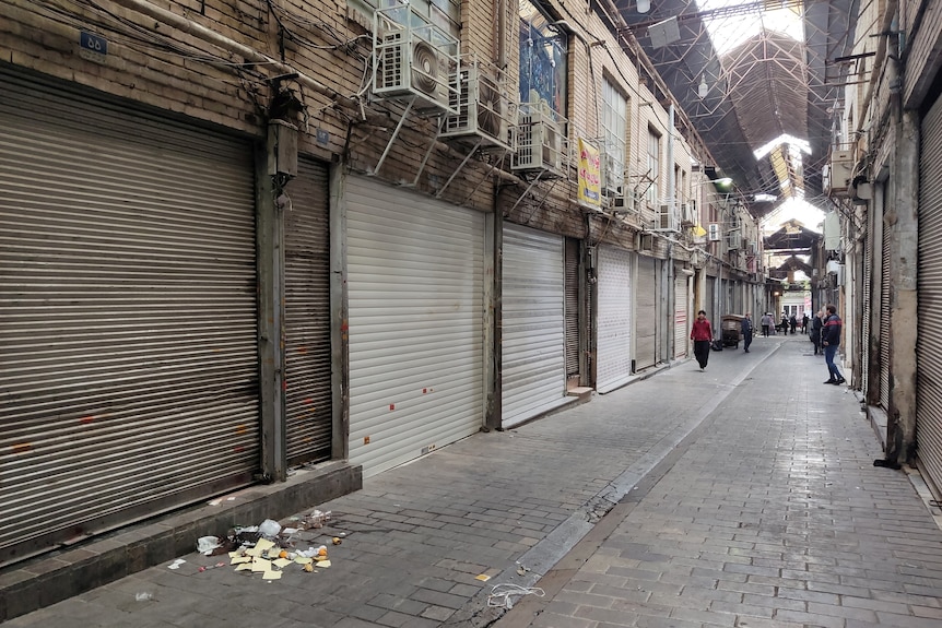 Empty streets in Iran