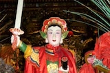 A Mother Chen temple statue portrays the deity as a martial god.