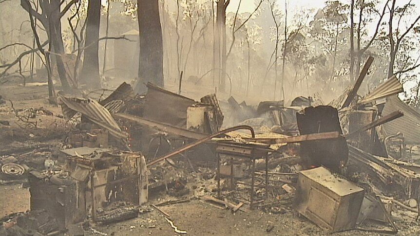 House destroyed by bushfire