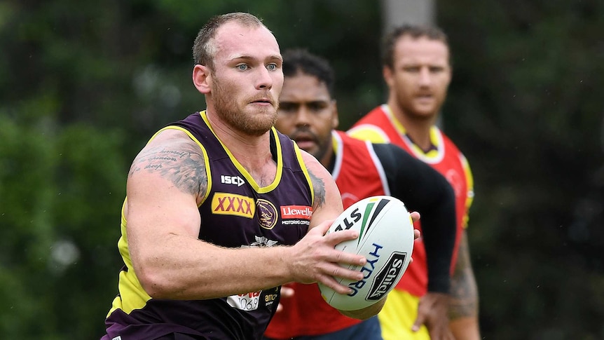 Matt Lodge during the Brisbane Broncos training session in Brisbane, March 5, 2018.