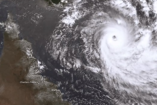 Severe Tropical Cyclone Jasper, a category 4 system, is moving to the south through the northeastern Coral Sea