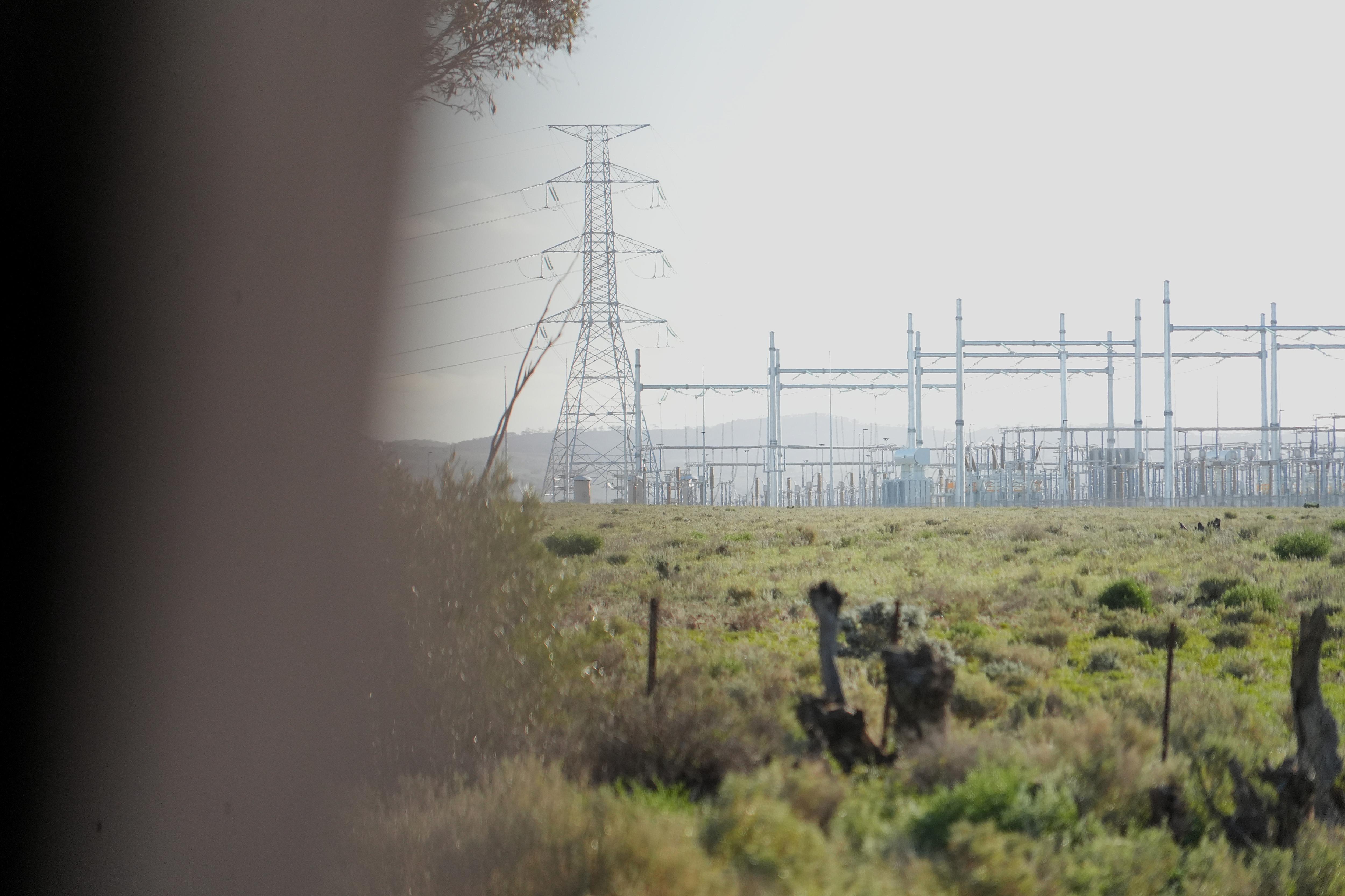 Electrical infrastructure built near farmland
