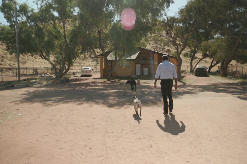 Benedict and his dog return home