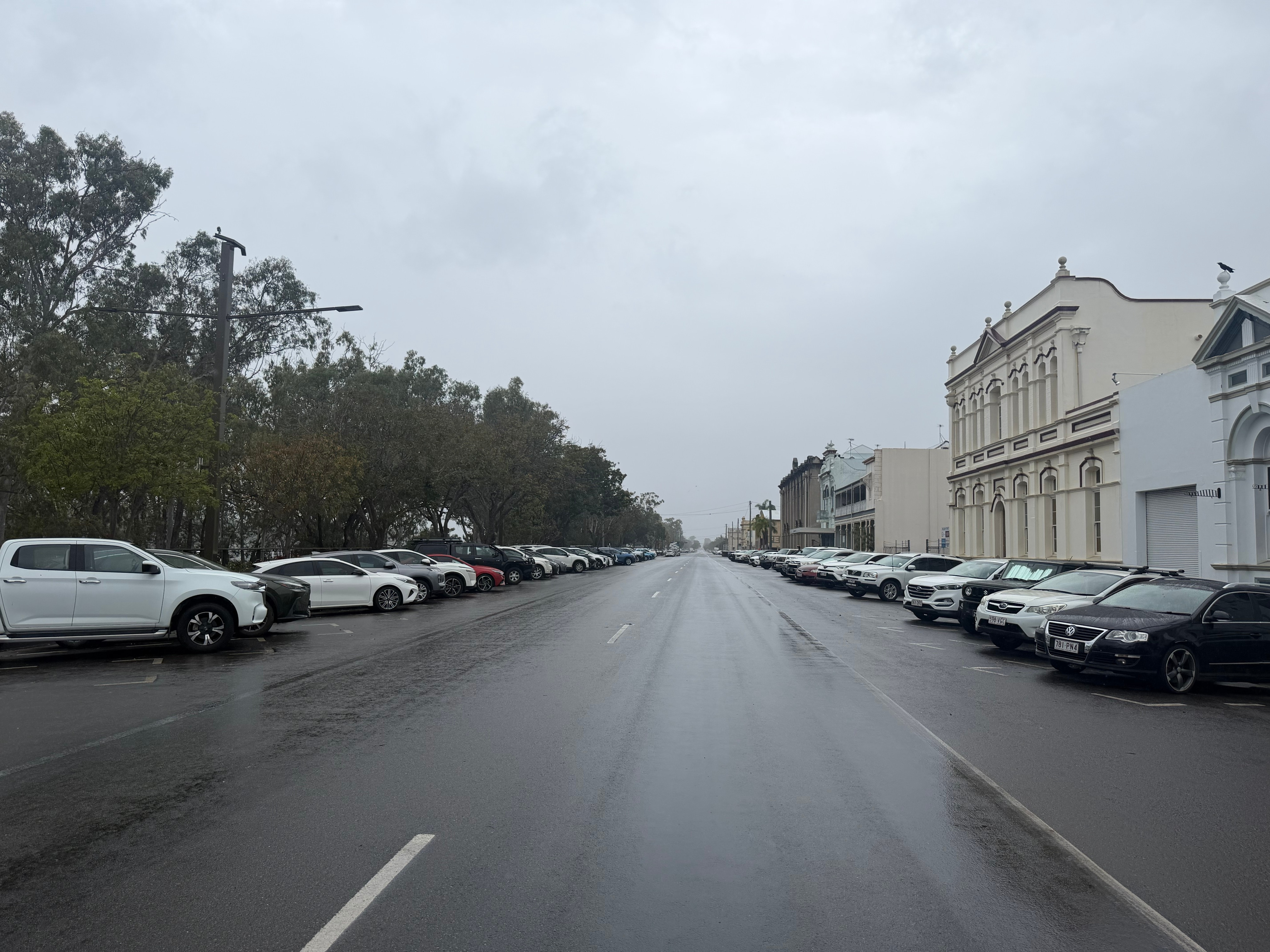 A rainy street in Rockhampton.
