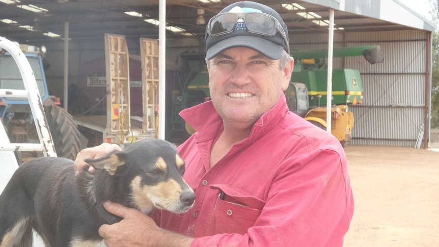 farmer with dog