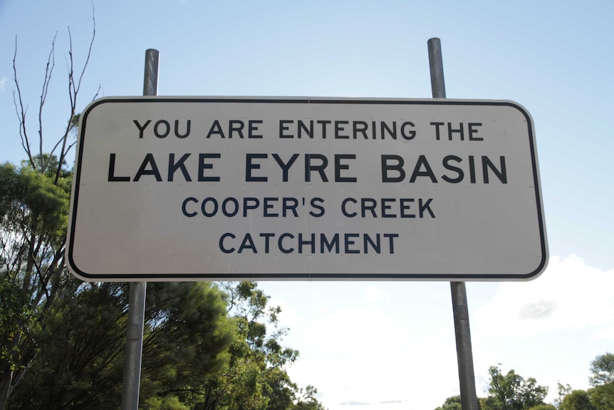 A Lake Eyre Basin sign.