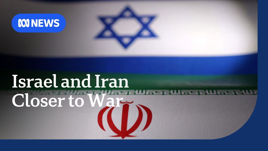 Israel and Iran Closer to War: Composite graphic of Iranian and Israeli flags.