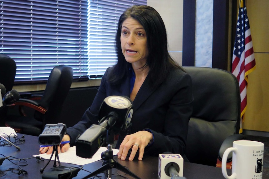 Michigan Attorney General Dana Nessel speaks during a news conference in Lansing.