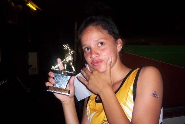 Brooke Peris with one of her many trophies.